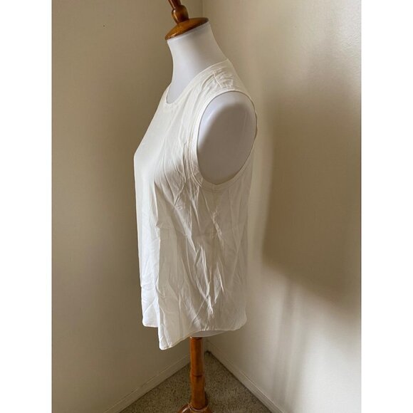 Adriano Goldschmied Women’s Silk Ivory Oversized Tank Top Size S Blouse Top - Picture 3 of 8